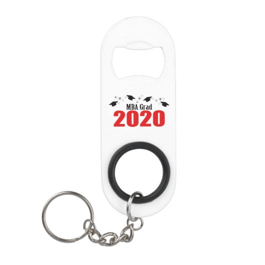 MBA Grad 2019 Caps And Diplomas (Red) キーホルダー栓抜き (正面)