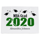 MBA Grad 2020卒業抱き枕(緑) ラージペーパーバッグ (正面)