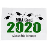 MBA Grad 2020卒業抱き枕(緑) ラージペーパーバッグ (裏面)