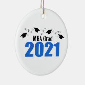 MBA Grad 2021キャップとディプロマス(青) セラミックオーナメント (右)