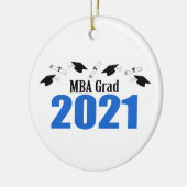 MBA Grad 2021キャップとディプロマス(青) セラミックオーナメント (左)
