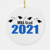 MBA Grad 2021キャップとディプロマス(青) セラミックオーナメント (裏面)