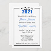 MBA Grad 2021卒業招待状（青い帽子） 招待状 (正面/裏面)