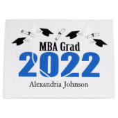 MBA Grad 2022卒業抱き枕（青） ラージペーパーバッグ (正面)