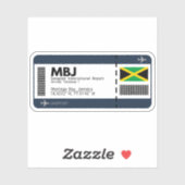 MBJジャマイカボーディングパス – 空港チケット シール (シート)