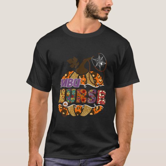 MBUナース聴診器看護ハロウィンカボチャ Tシャツ (正面)