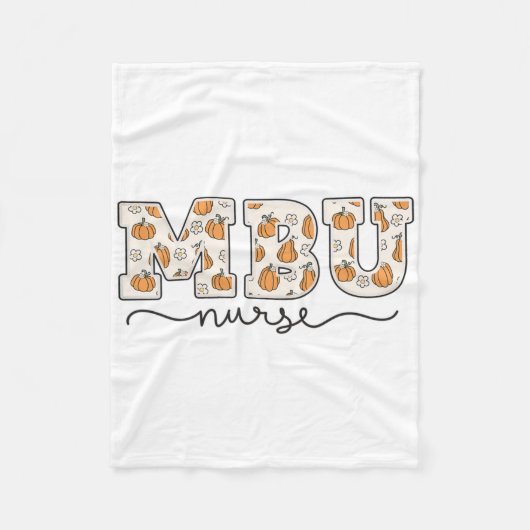 Mbu ナース カボチャ 秋 ママ フリースブランケット (正面)