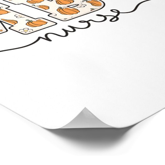 Mbu Nurse Pumpkin Fall Mother  ポスター (角)