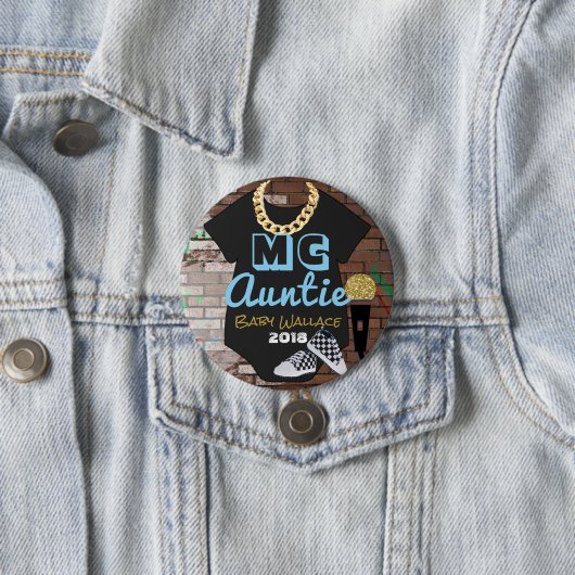 MCの伯母さん90年代のヒップホップの時代遅れの{男の子}好意ボタン 缶バッジ (インサイチュ)