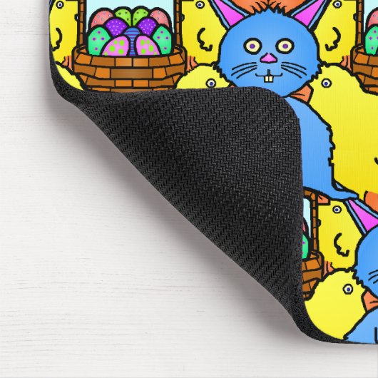 MCイースターおもしろいバニーチックスのテッセレーションパターン マウスパッド (コーナー)