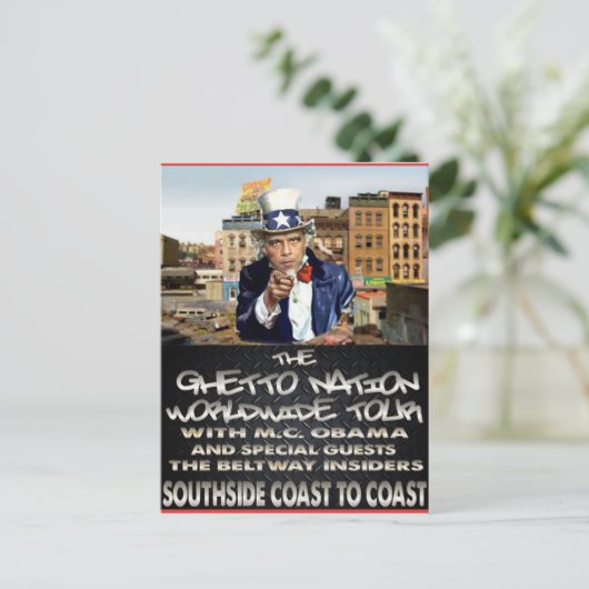 MCオバマのゲットー国家はがき ポストカード (スタンド正面)