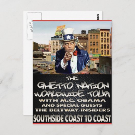 MCオバマのゲットー国家はがき ポストカード (正面/裏面)