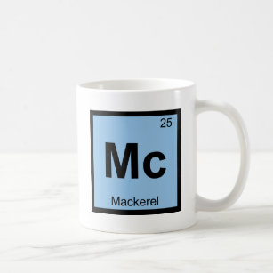 Mc -サバの魚化学周期表の記号 コーヒーマグカップ