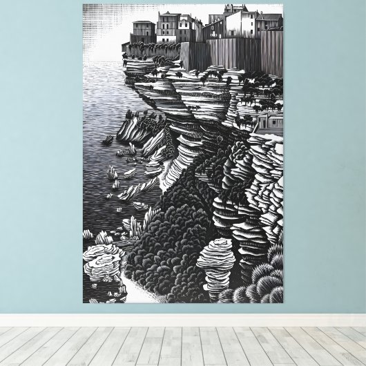 MC Escher art style キャンバスプリント (インサイチュ (ウッドフロア))