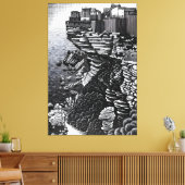 MC Escher art style キャンバスプリント (インサイチュ (リビング))