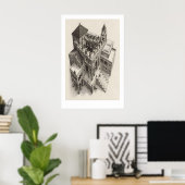MC Escher Ascending and Descending Art Print ポスター (ホームオフィス)
