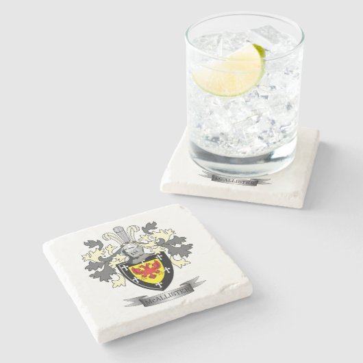 McAllisterの家紋の紋章付き外衣 ストーンコースター (横)