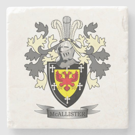 McAllisterの家紋の紋章付き外衣 ストーンコースター (正面)