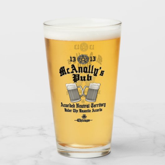 McAnally's Pub Black Logo タンブラーグラス (ドリンク正面)