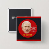 McBushの正方形ボタン 缶バッジ (正面&裏面)