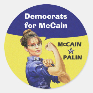 McCainおよびPalinのための民主党員 ラウンドシール