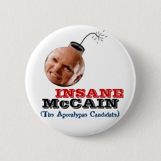 McCainの異常な爆弾ヘッドボタン 缶バッジ (正面)