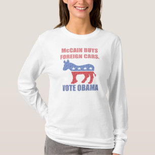 McCainは車の投票オバマの外国ワイシャツを買います Tシャツ