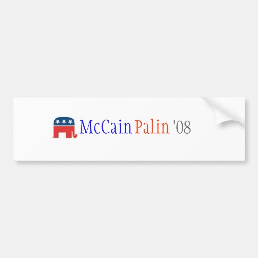 McCain及びPalin 「08 バンパーステッカー (正面)