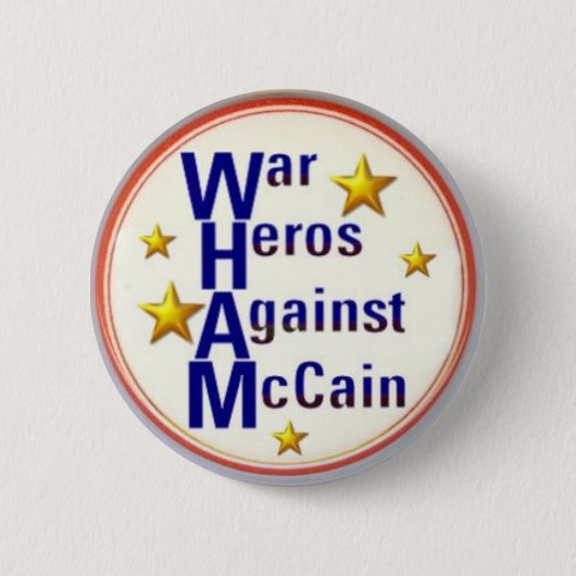 McCain戦争の英雄ボタン 缶バッジ (正面)