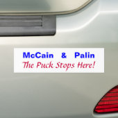 McCain   及び   Palinは、パックここにストップ! バンパーステッカー (車上)