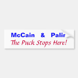 McCain   及び   Palinは、パックここにストップ! バンパーステッカー