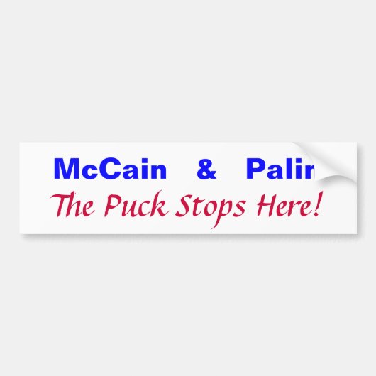 McCain   及び   Palinは、パックここにストップ! バンパーステッカー (正面)