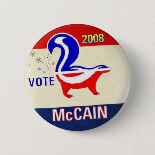 McCain GOPのスカンクボタン 缶バッジ (正面)