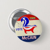 McCain GOPのスカンクボタン 缶バッジ (正面&裏面)