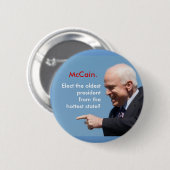 McCain、McCainは。、最も古いpresidentfromを…選びます 缶バッジ (正面&裏面)
