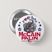 McCain Palinの共和党員象 缶バッジ (正面&裏面)