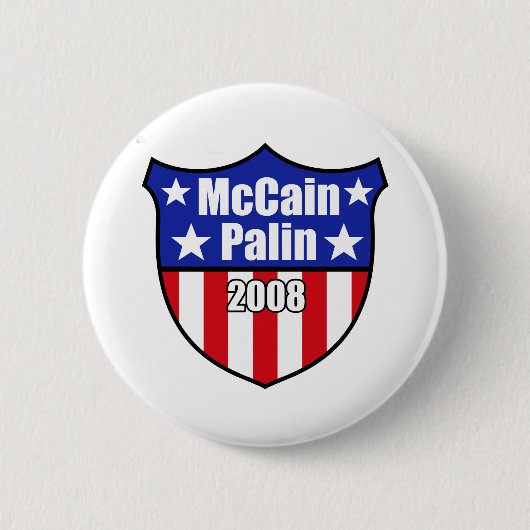 McCain Palinの盾 缶バッジ (正面)