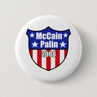 McCain Palinの盾 缶バッジ