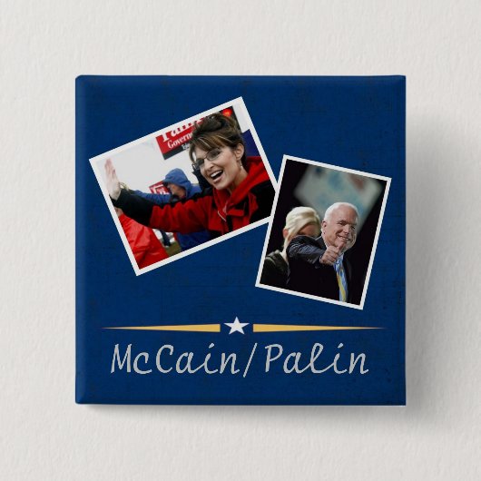 McCain/Palinの青ボタン 缶バッジ (正面)