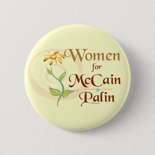 McCain/Palinボタンのための女性 缶バッジ (正面)