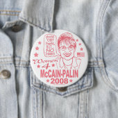 McCain Palin 2008年のための女性 缶バッジ (インサイチュ)