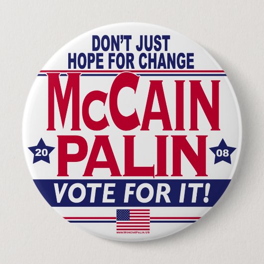 McCain Palin 2008年 缶バッジ (正面)