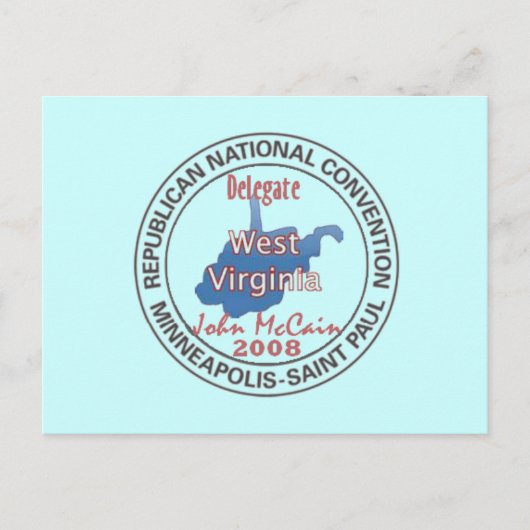 McCAIN WV RNCポストカード ポストカード (正面)