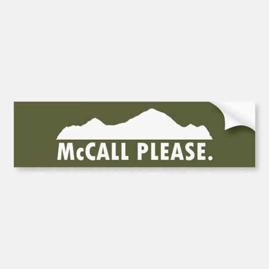 McCall Idahoお願い バンパーステッカー (正面)