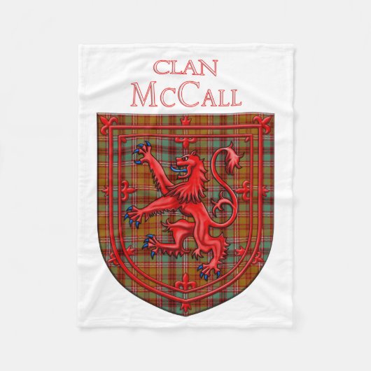 McCall Tartan Scottish Plaid Lion Rampant フリースブランケット (正面)
