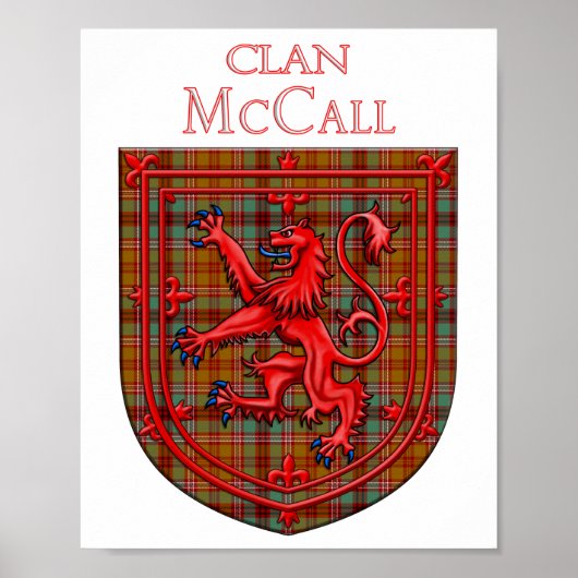 McCall Tartan Scottish Plaid Lion Rampant ポスター (正面)
