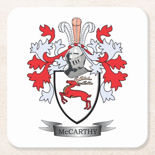 McCarthyの紋章付き外衣 スクエアペーパーコースター (正面)
