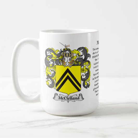 McClelland家族の紋章付き外衣 コーヒーマグカップ (左)