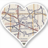 McComb MS Vintage Map シール (正面)