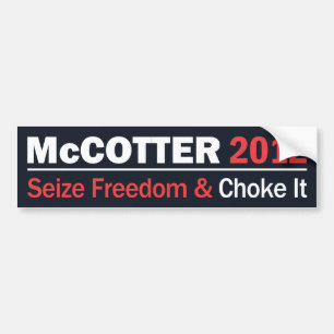 McCotterは自由のバンパーステッカーを握ります バンパーステッカー